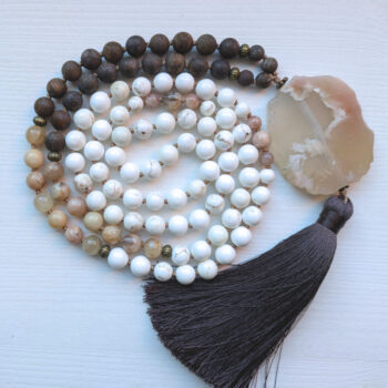 Mandala ILU Maanduse Väe MALA palvehelmed MAGNESIIDI, PÄIKESEKIVI, BRONSIIDI ja AHHAADI helmestega